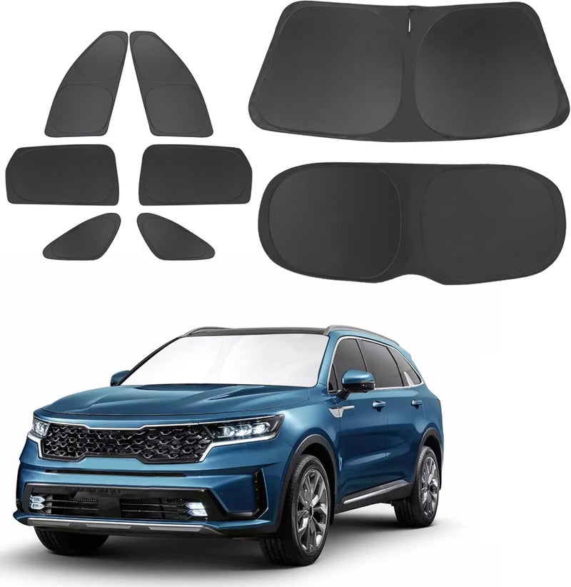 TINGLU TTINGLU Window Shades for Kia Sorento 2016 2017 2018 2019 2020 Accessories Car Side Full Windows Rear Triangular Windshield Sun Shade Sun UV Rays & Privacy Protection for Camping,Napping,Relaxing 8PCS - Image 1